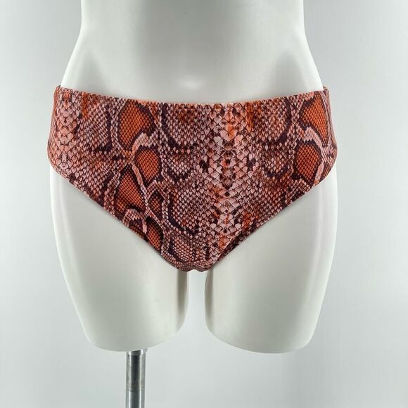 SHEIN Women’s Brown Snakeskin Print 3-Piece Swimsuit Backless Bikini Large - Picture 5 of 16